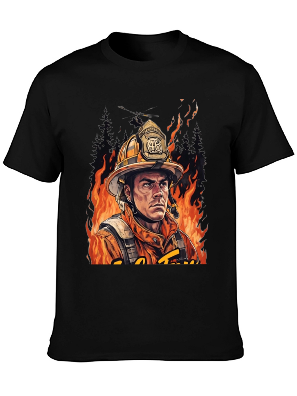 Firefighter Graphic T-Shirt - Courage Under Fire