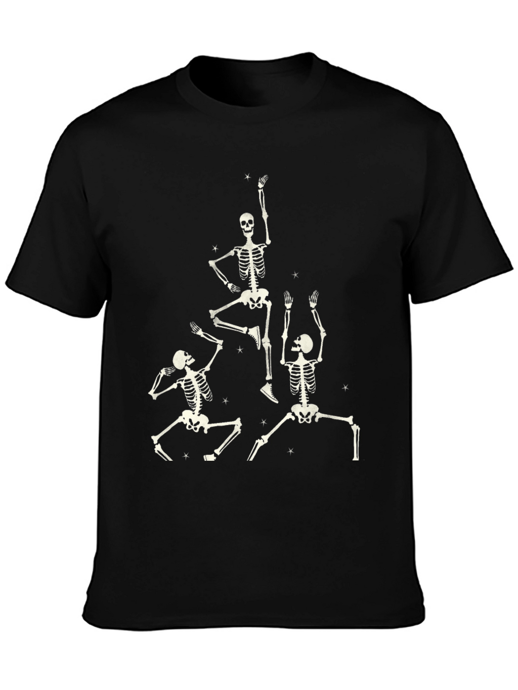 Dancing Skeletons Black Graphic Tee
