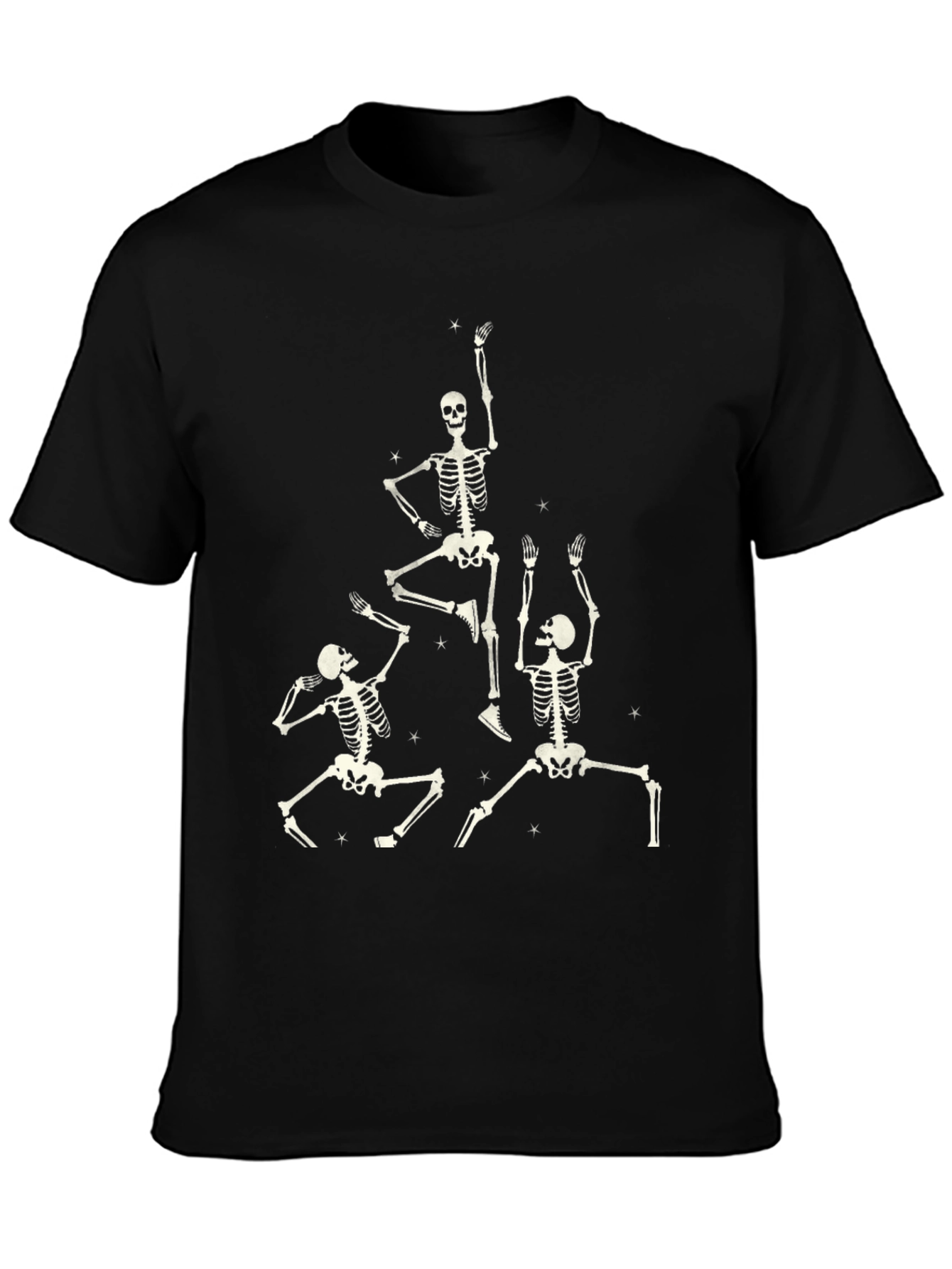 Dancing Skeletons Black Graphic Tee