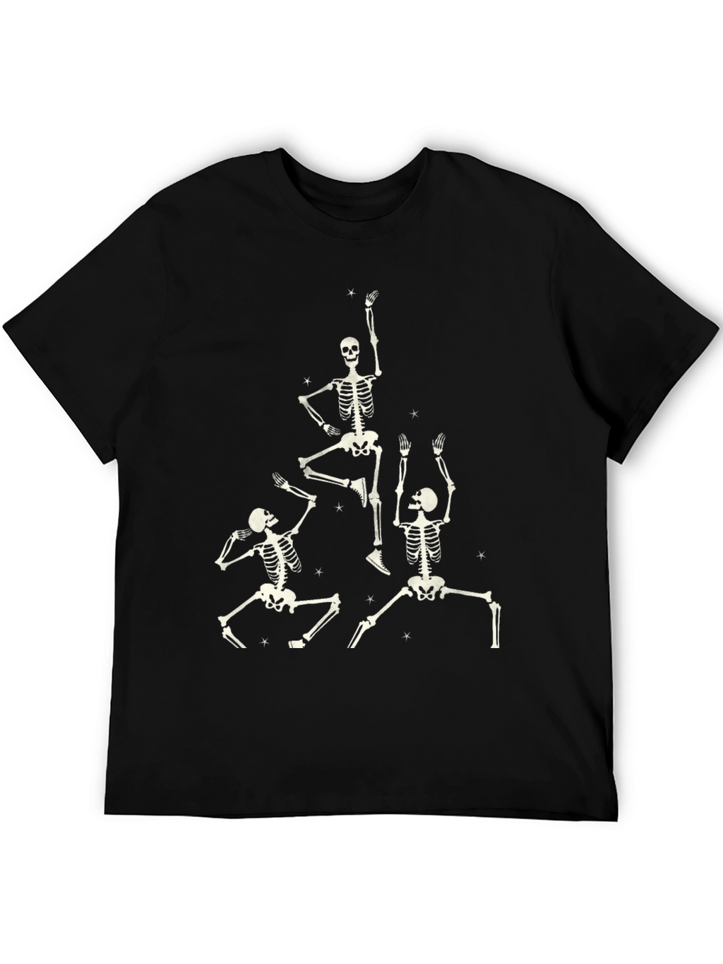 Dancing Skeletons Black Graphic Tee