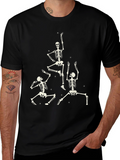 Dancing Skeletons Black Graphic Tee