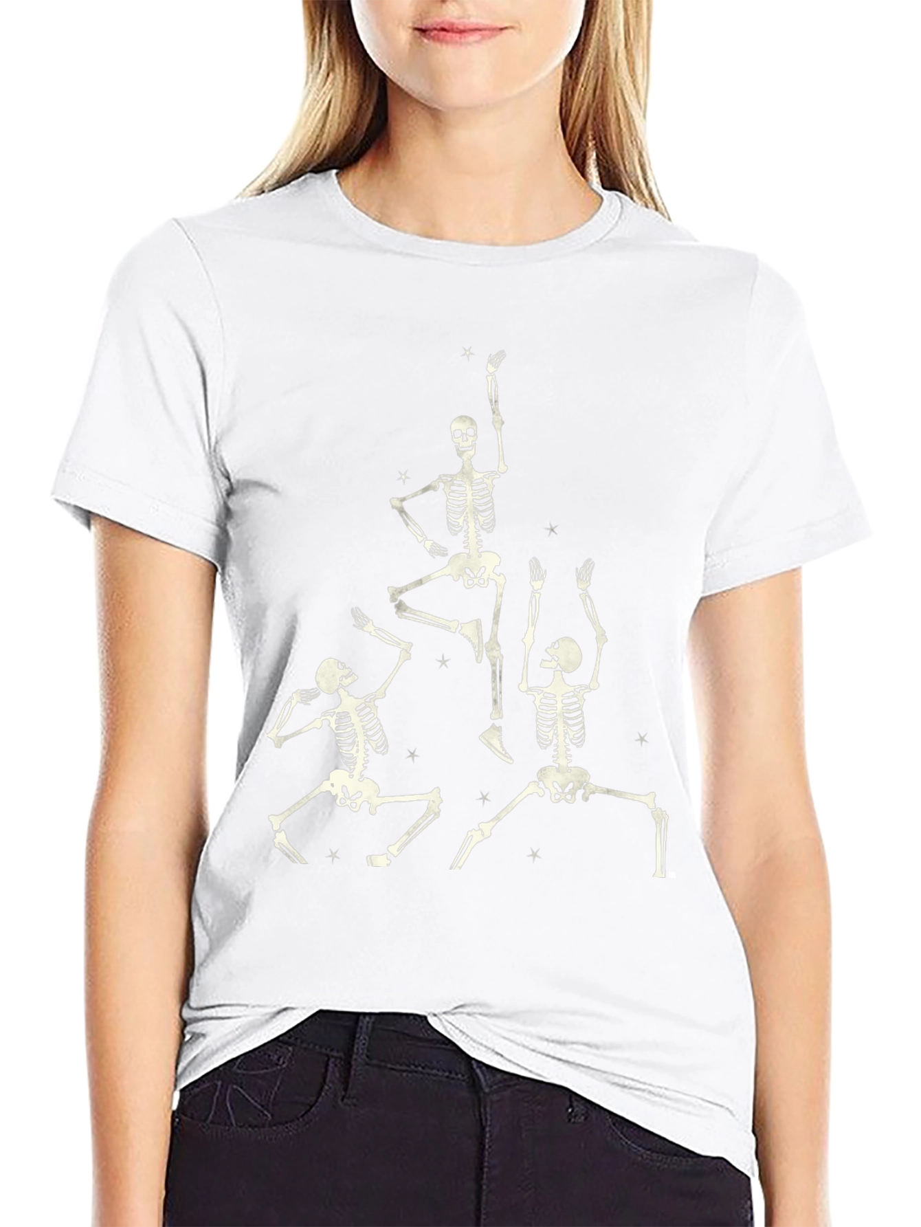 Dancing Skeletons Black Graphic Tee