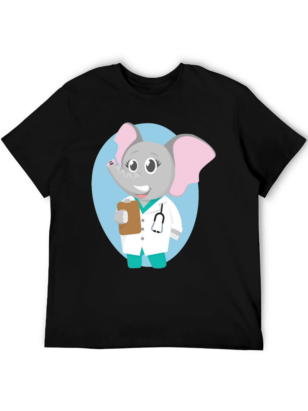 Elephant Doctor Cartoon Graphic T-Shirt