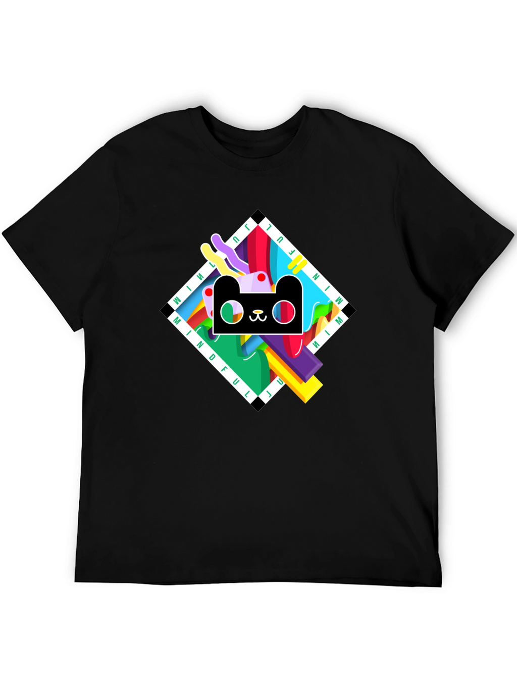 Mindful Graphic Print Black T-Shirt