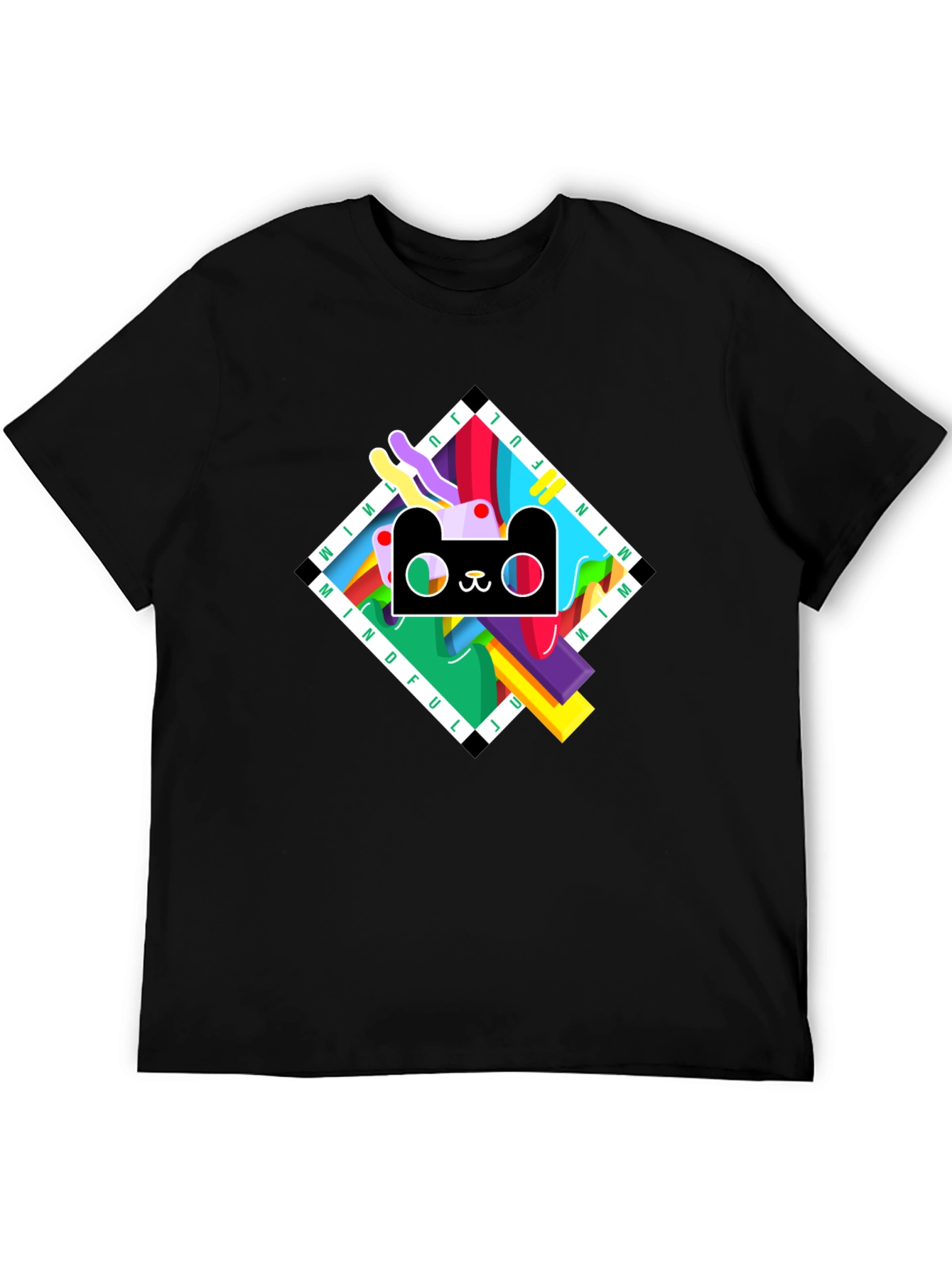 Mindful Graphic Print Black T-Shirt