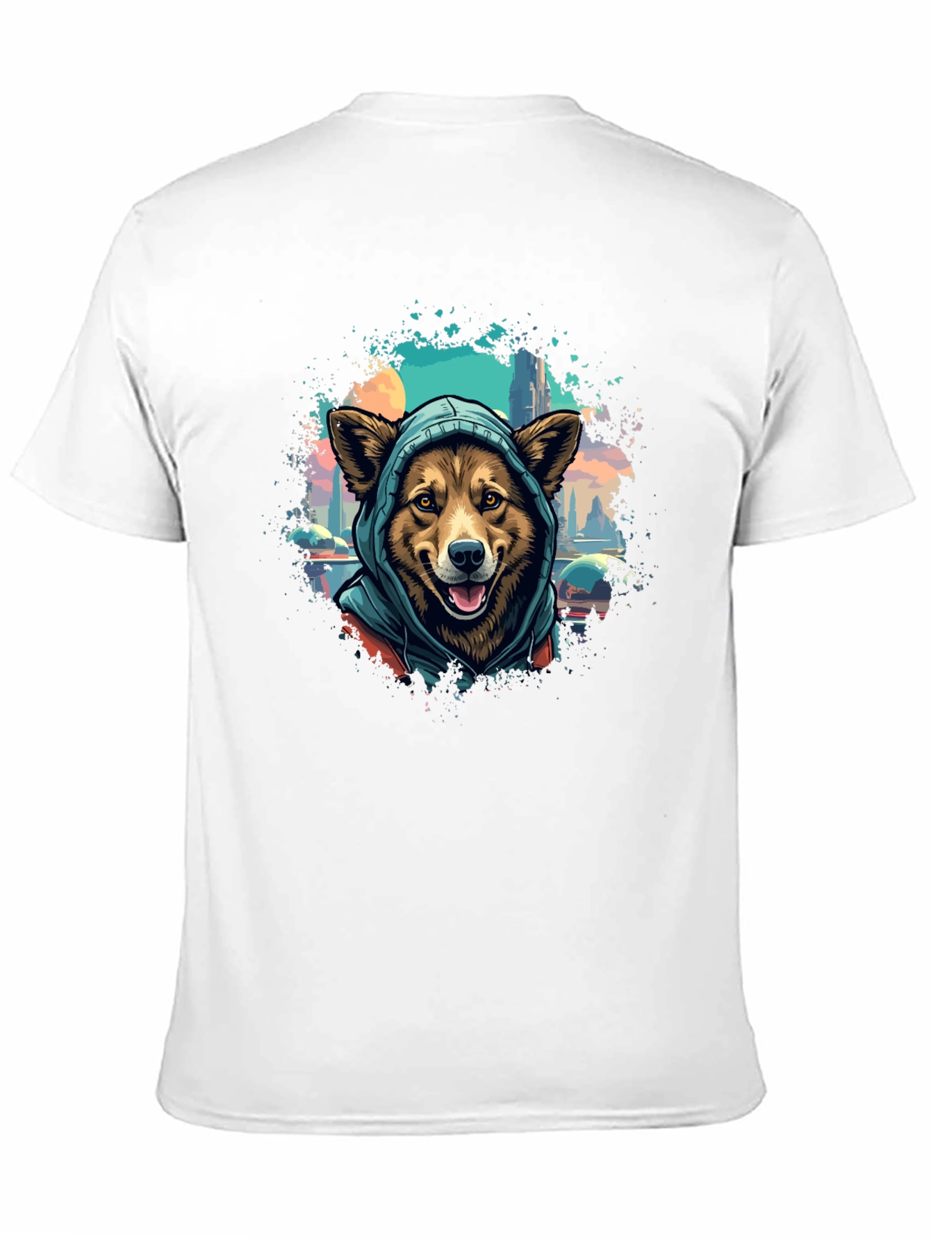Dog in Hoodie T-Shirt - Urban Style