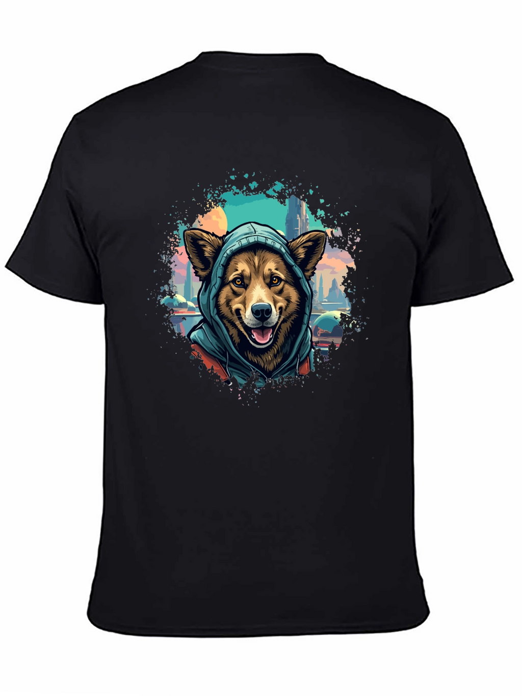 Dog in Hoodie T-Shirt - Urban Style