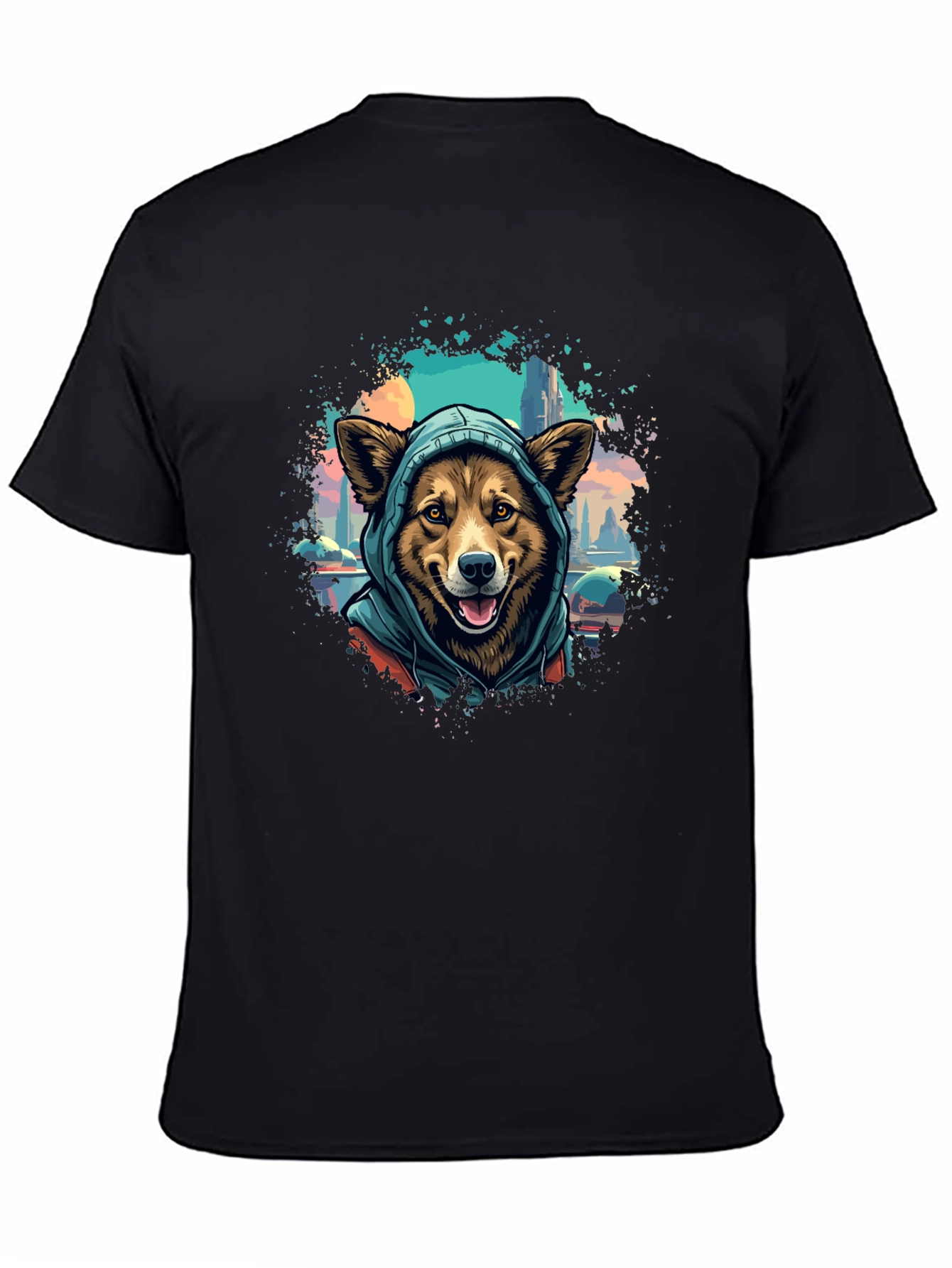 Dog in Hoodie T-Shirt - Urban Style