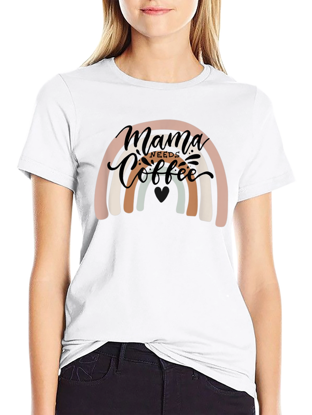 Mama Needs Coffee Rainbow Graphic Tee