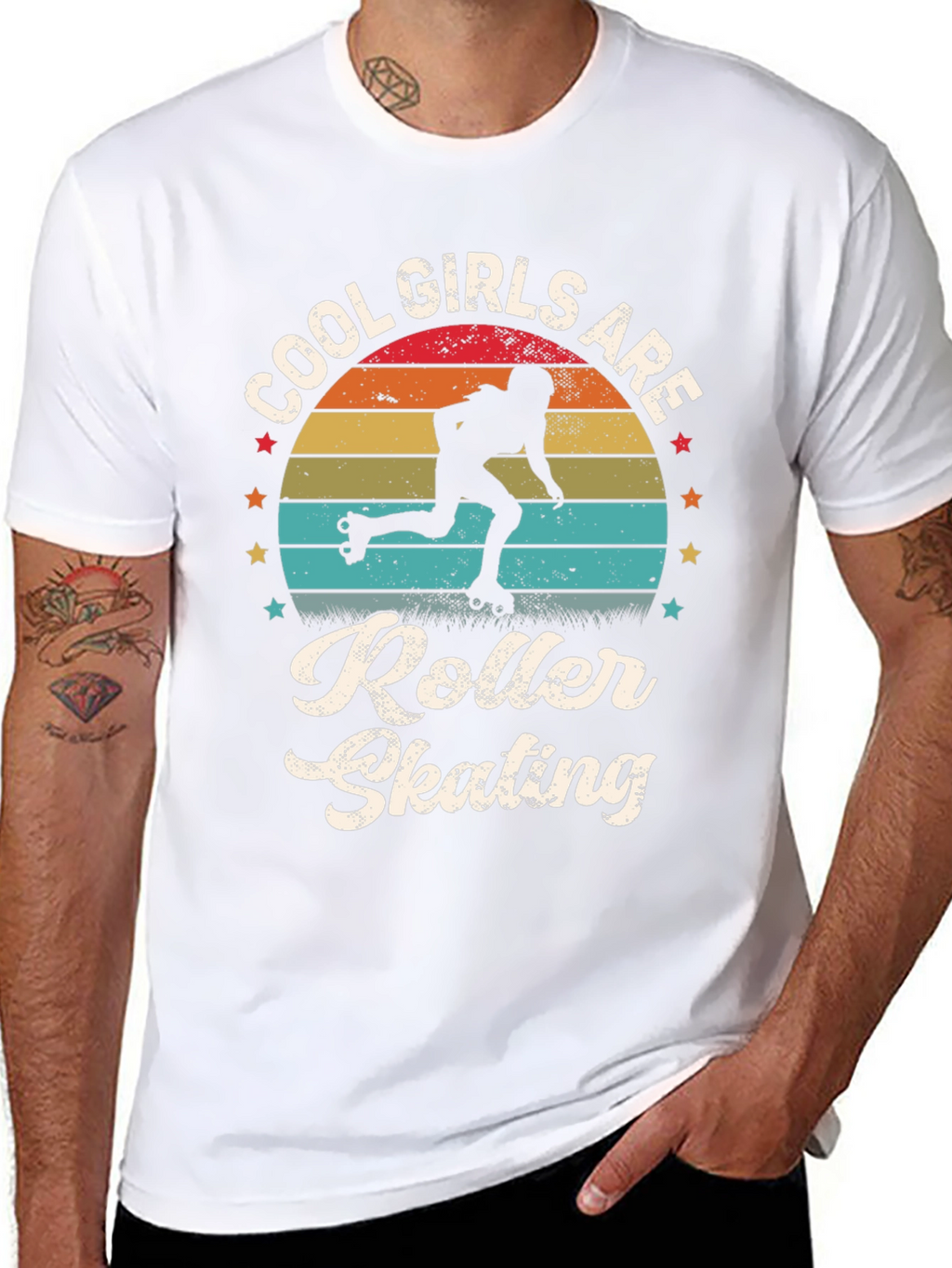 Cool Girls Roller Skating Retro Graphic Tee
