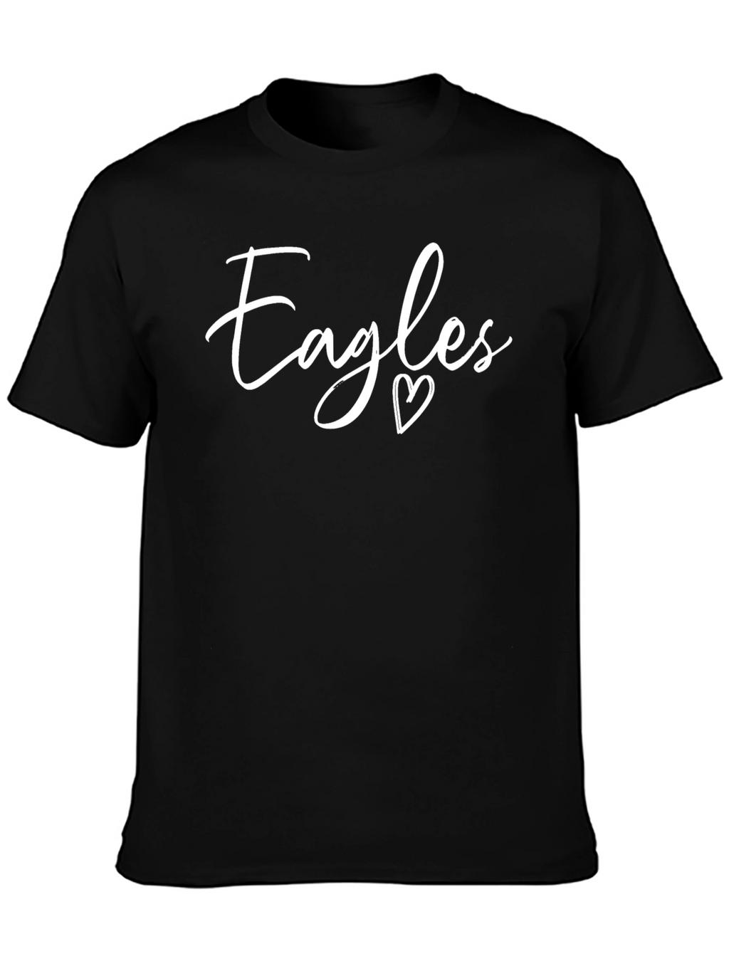 Eagles Heart Script Black Graphic Tee