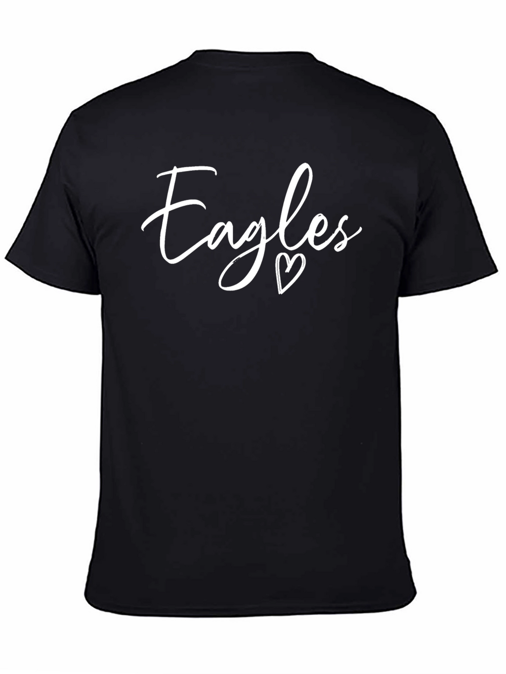 Eagles Heart Script Black Graphic Tee