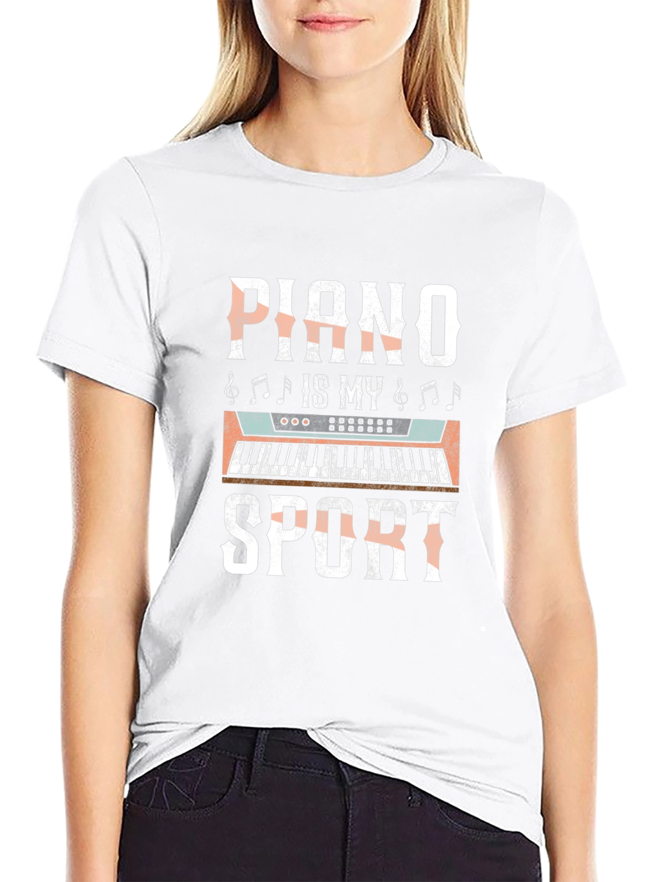 Piano Is My Sport Graphic Tee - Music Lover Shirt
