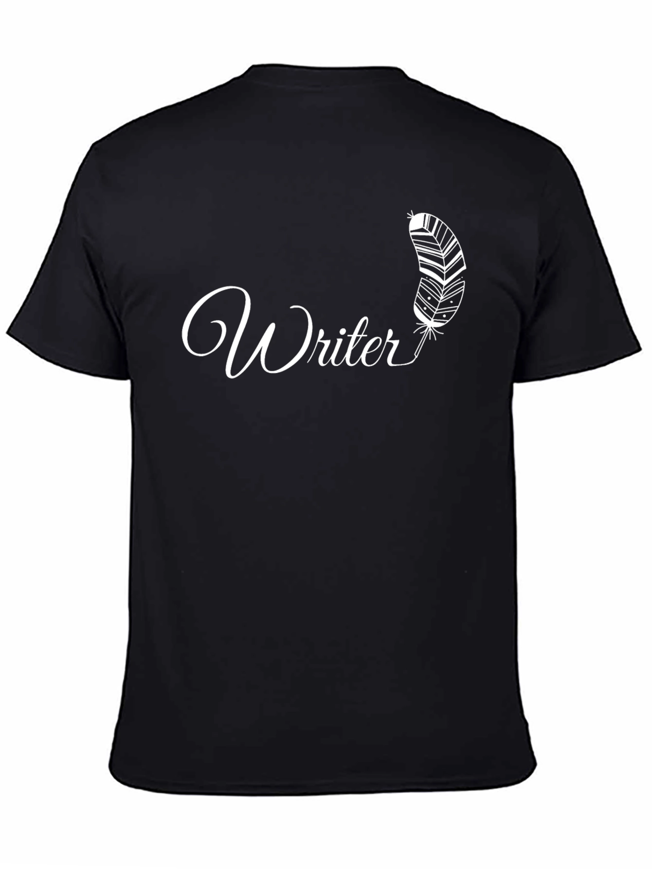 Writer Feather Graphic Black T-Shirt