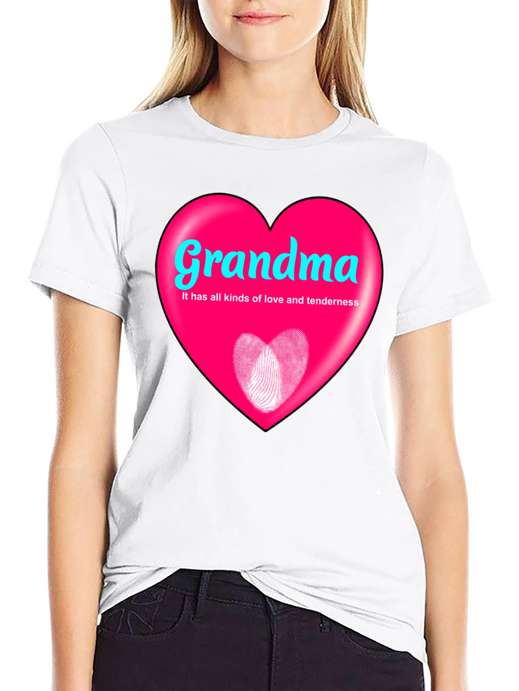Grandma Heart Graphic T-Shirt - Love and Tenderness