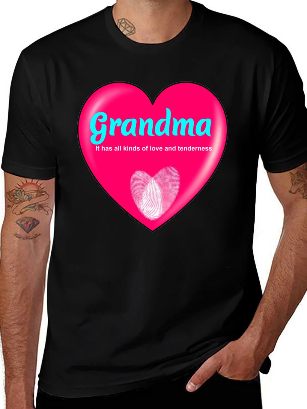 Grandma Heart Graphic T-Shirt - Love and Tenderness