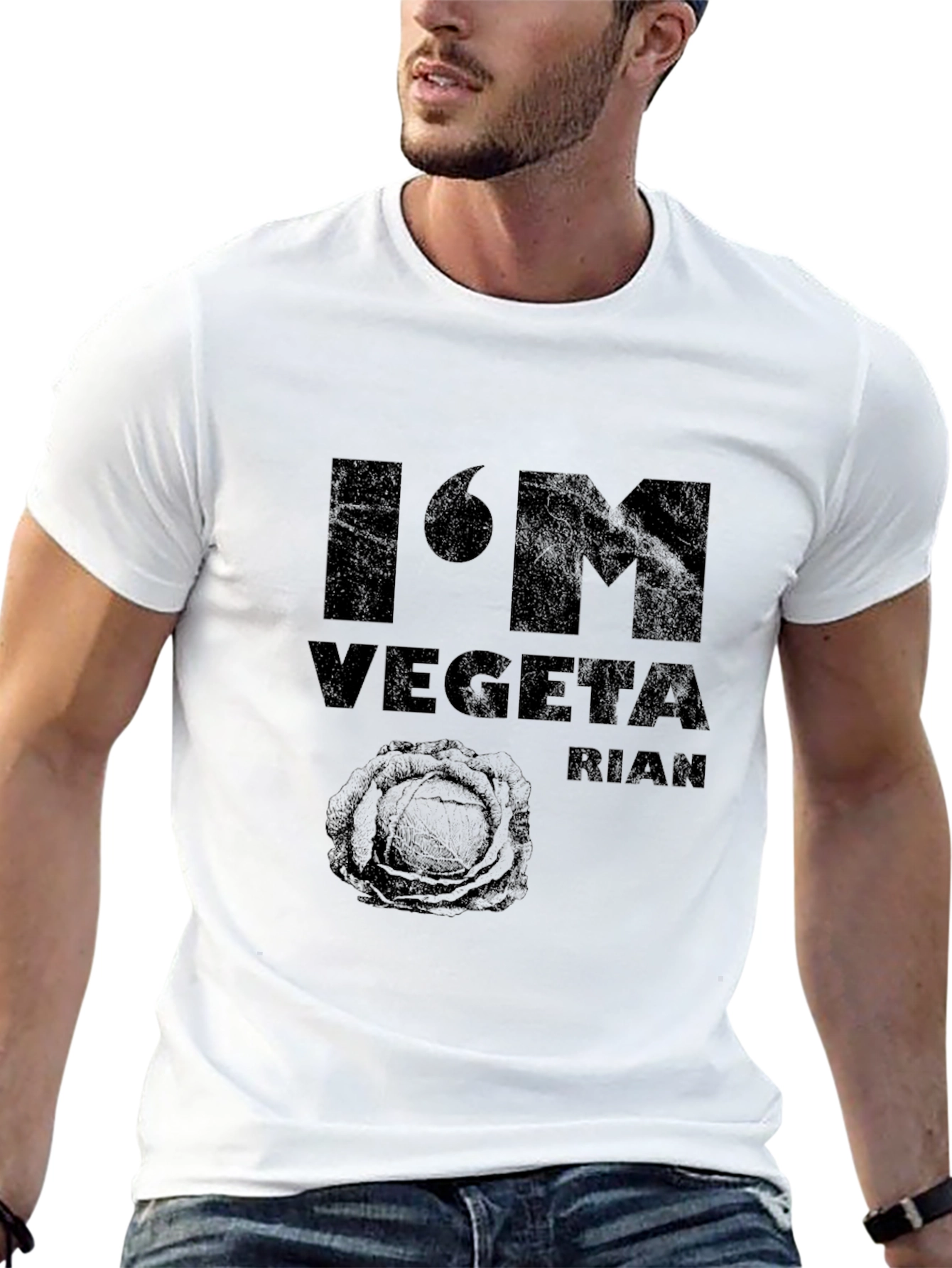 Vegetarian Pun Graphic Tee - Black