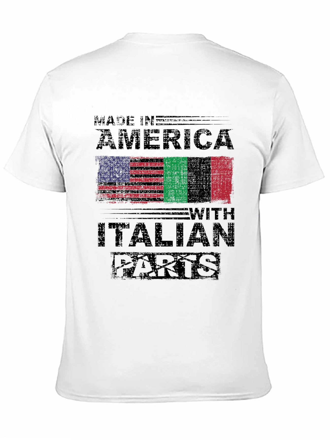 Made In America with Italian Parts Black T-Shirt
