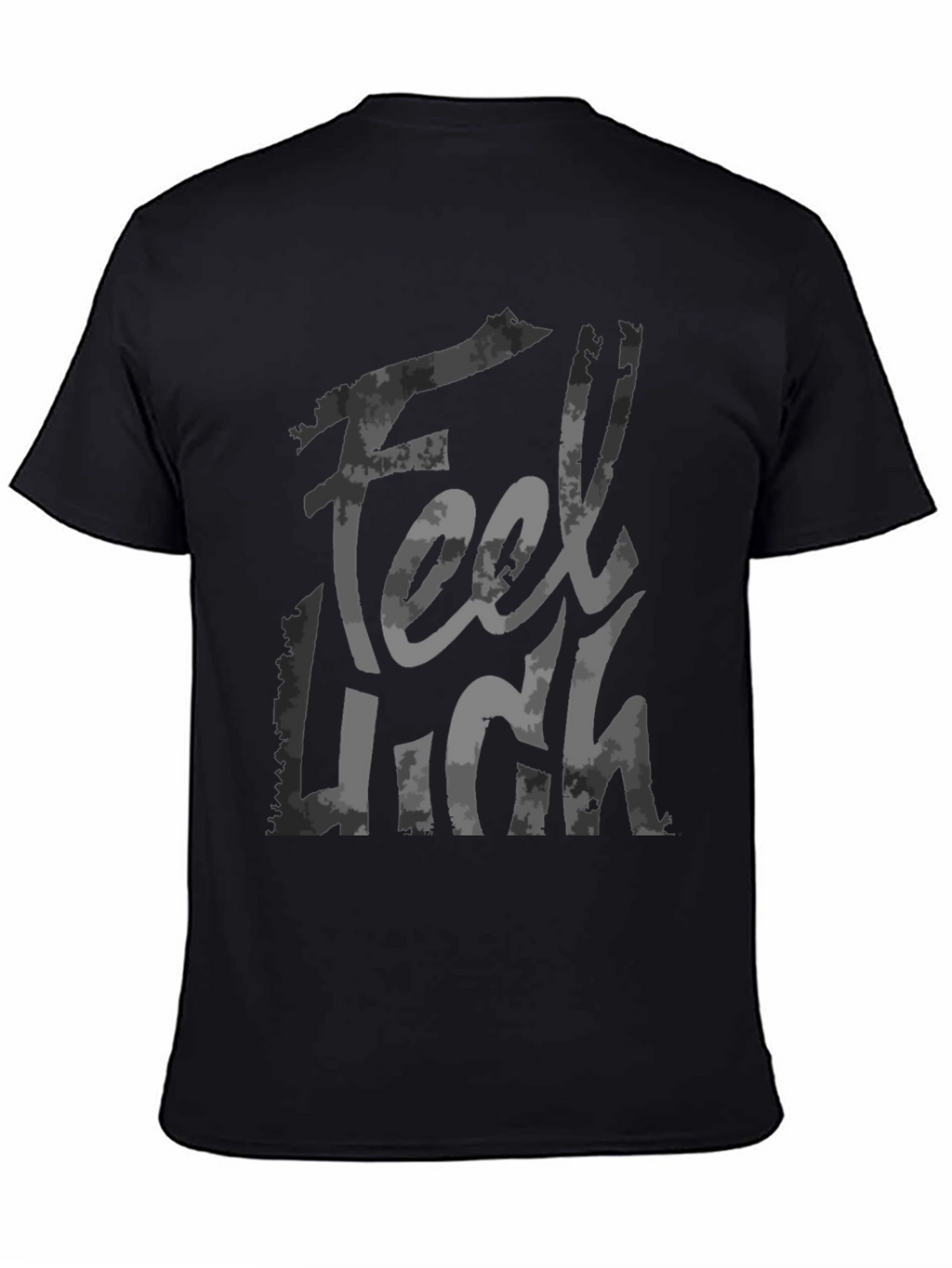 Feel High Graphic Print Black T-Shirt