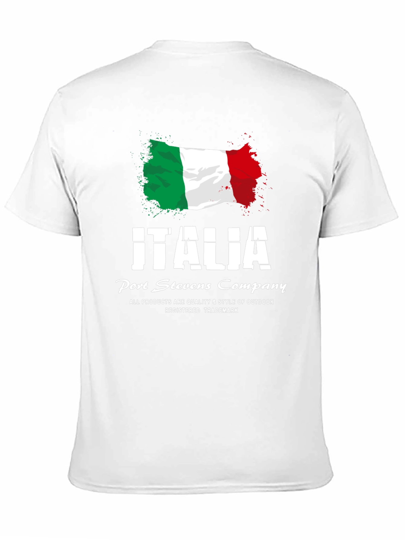 Italia Flag Graphic Print Black T-Shirt