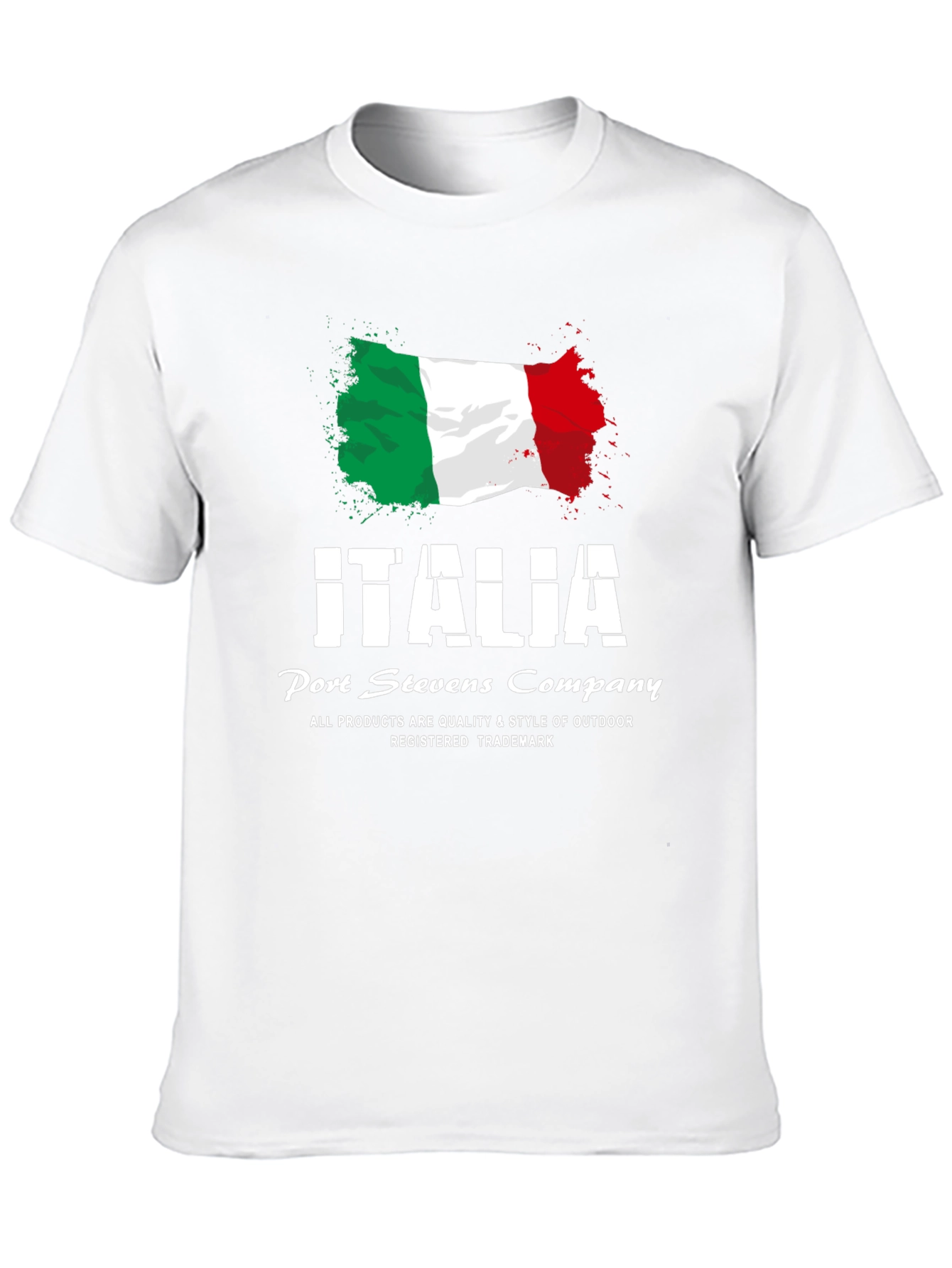 Italia Flag Graphic Print Black T-Shirt