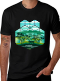 Geometric Wildlife Tee: Panther in Savannah