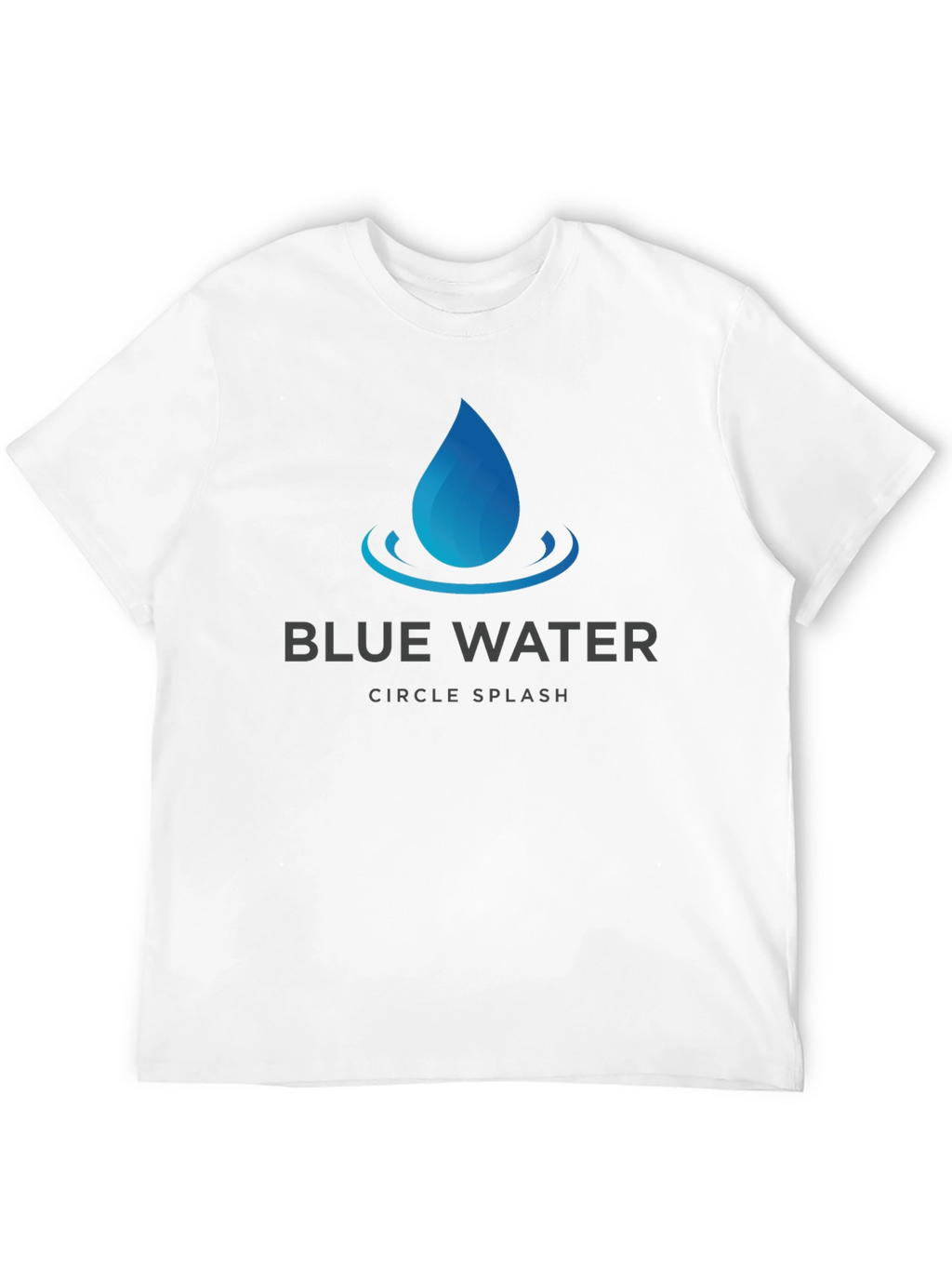 Blue Water Circle Splash Graphic T-Shirt - Soft Cotton