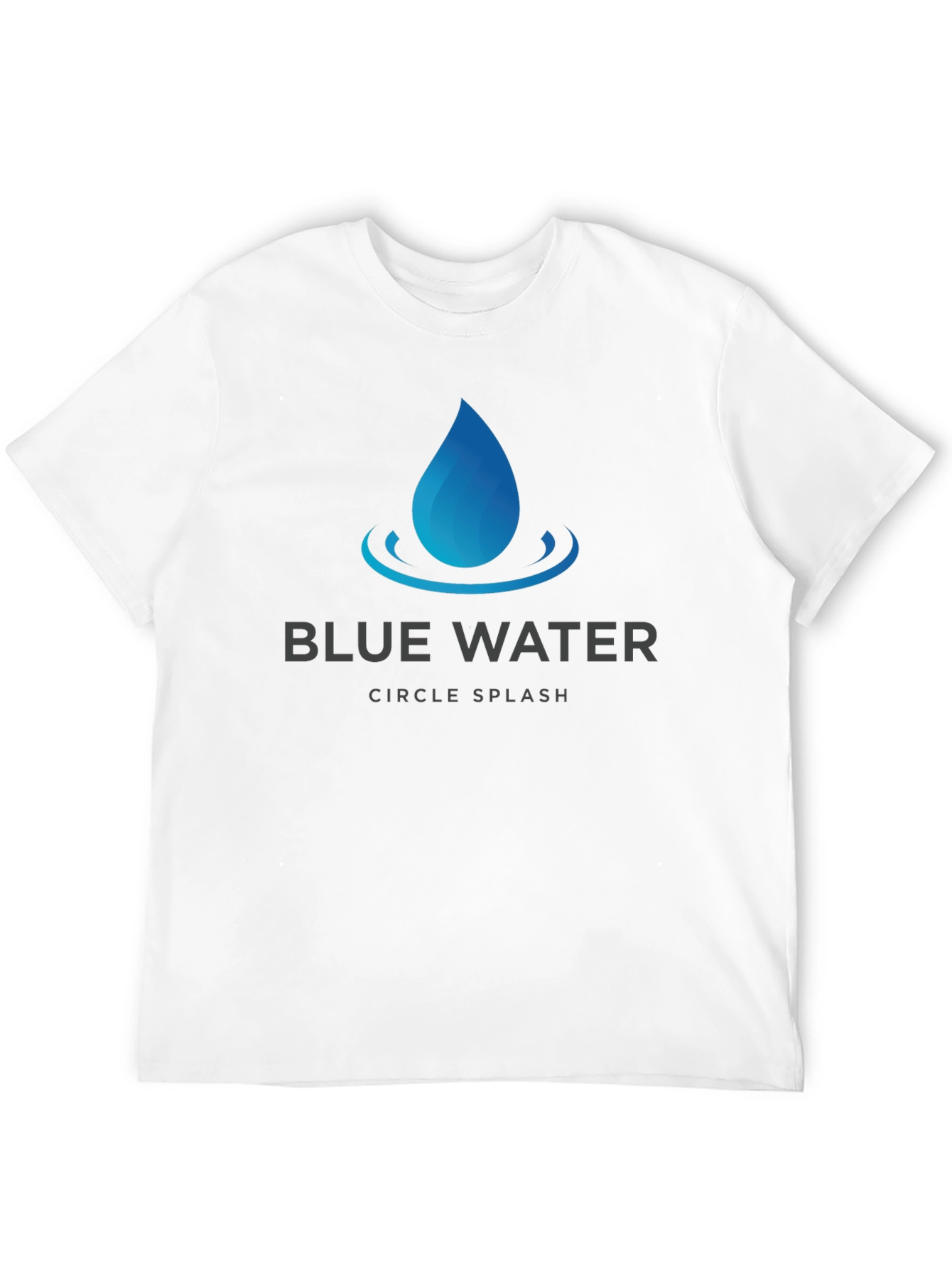 Blue Water Circle Splash Graphic T-Shirt - Soft Cotton