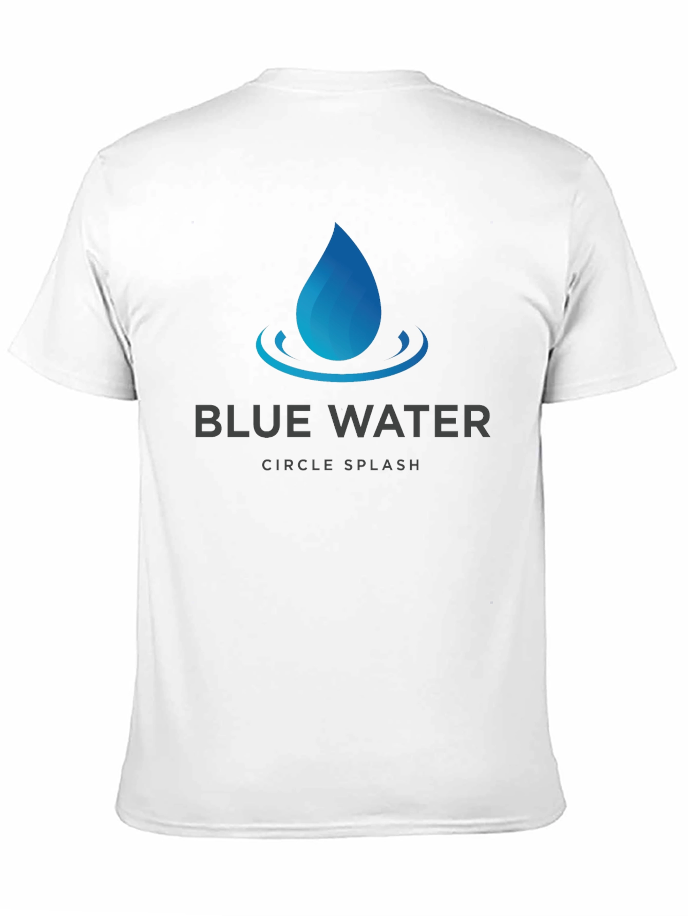 Blue Water Circle Splash Graphic T-Shirt - Soft Cotton