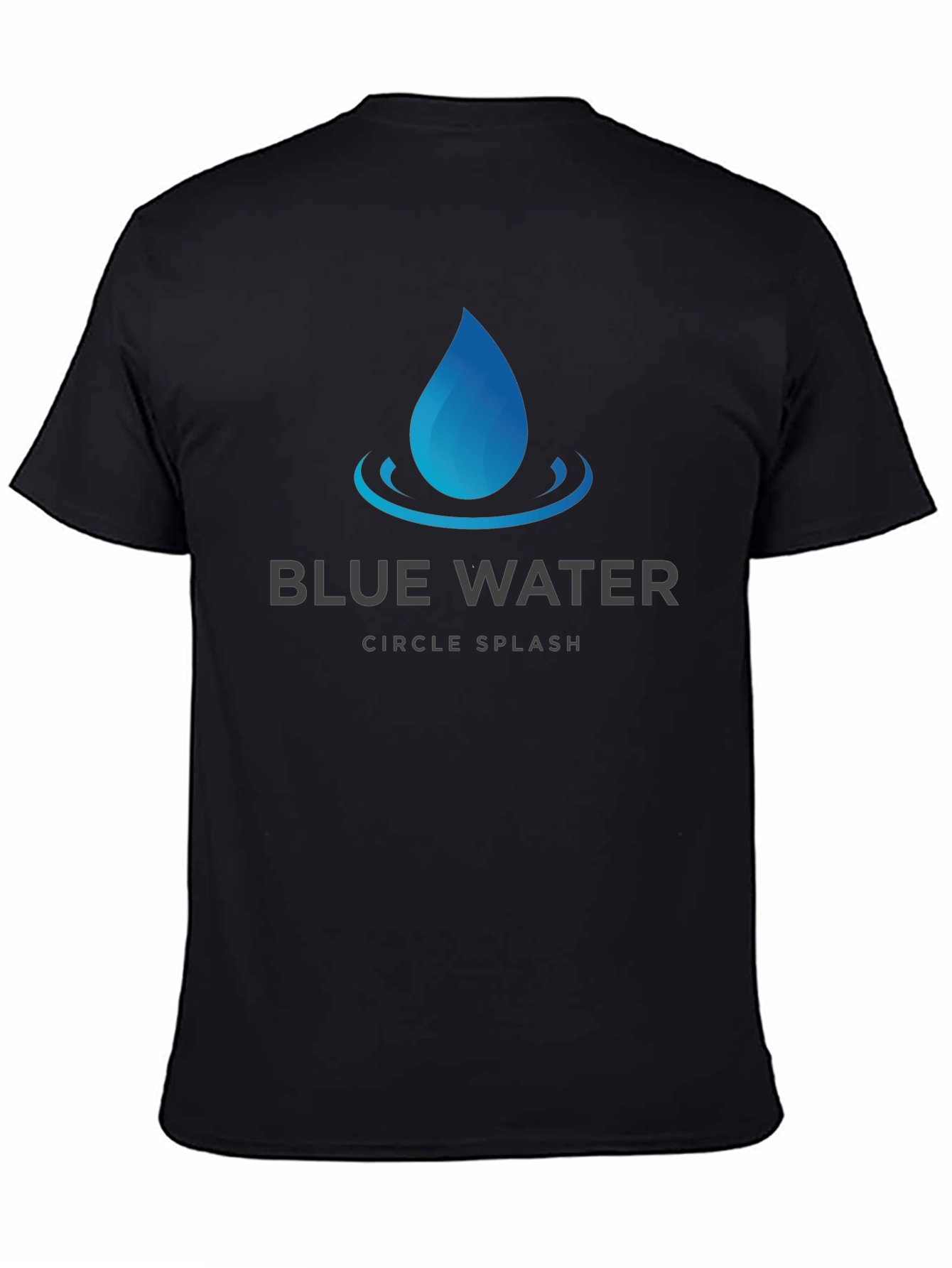 Blue Water Circle Splash Graphic T-Shirt - Soft Cotton