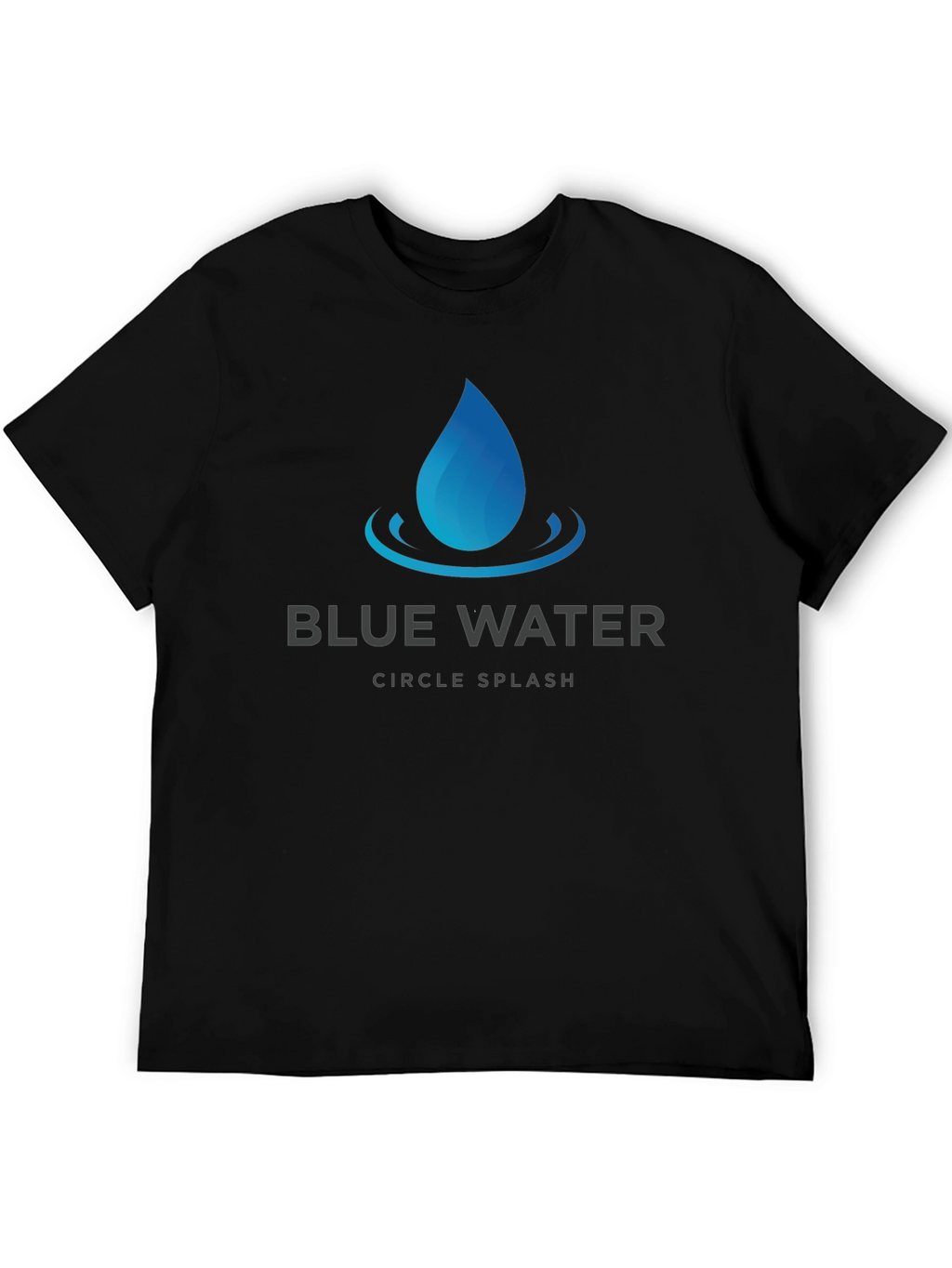 Blue Water Circle Splash Graphic T-Shirt - Soft Cotton