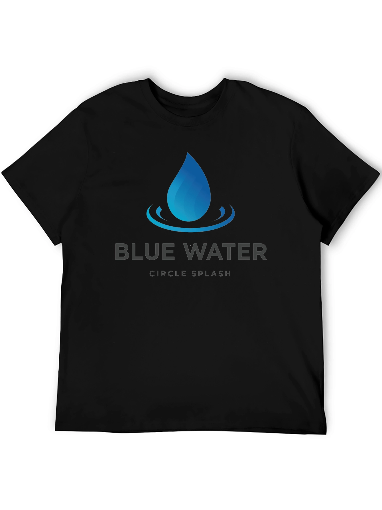 Blue Water Circle Splash Graphic T-Shirt - Soft Cotton