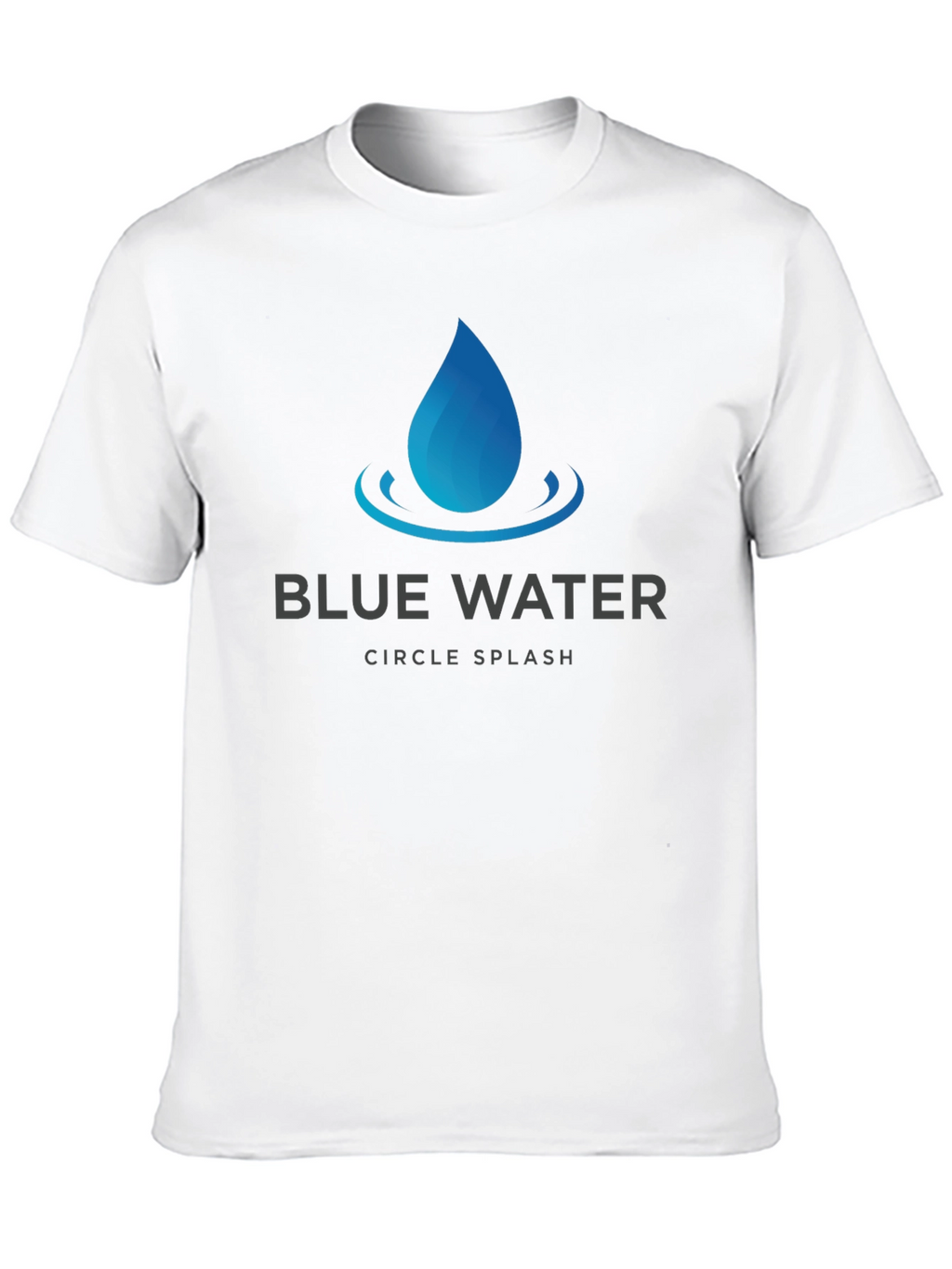 Blue Water Circle Splash Graphic T-Shirt - Soft Cotton