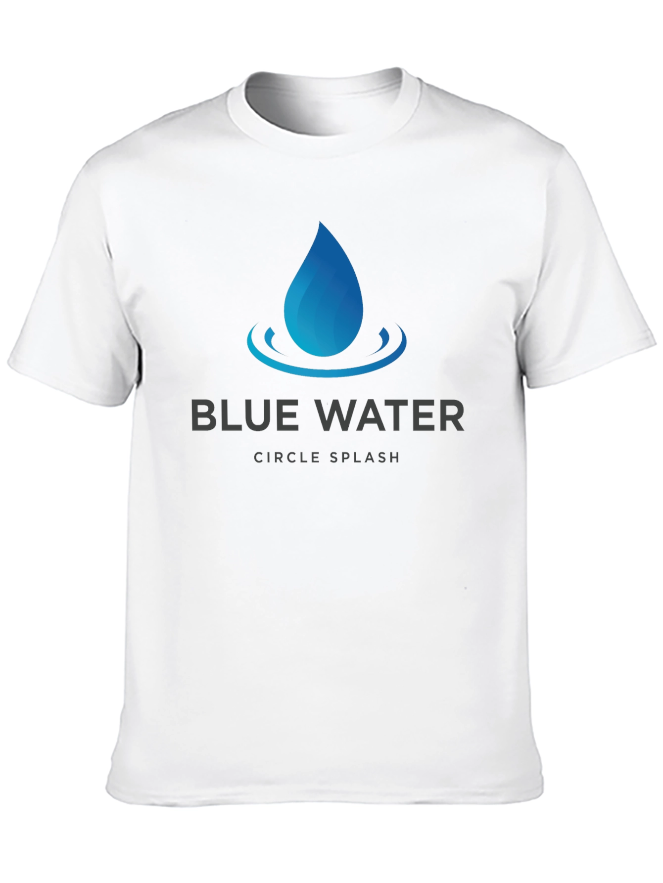 Blue Water Circle Splash Graphic T-Shirt - Soft Cotton