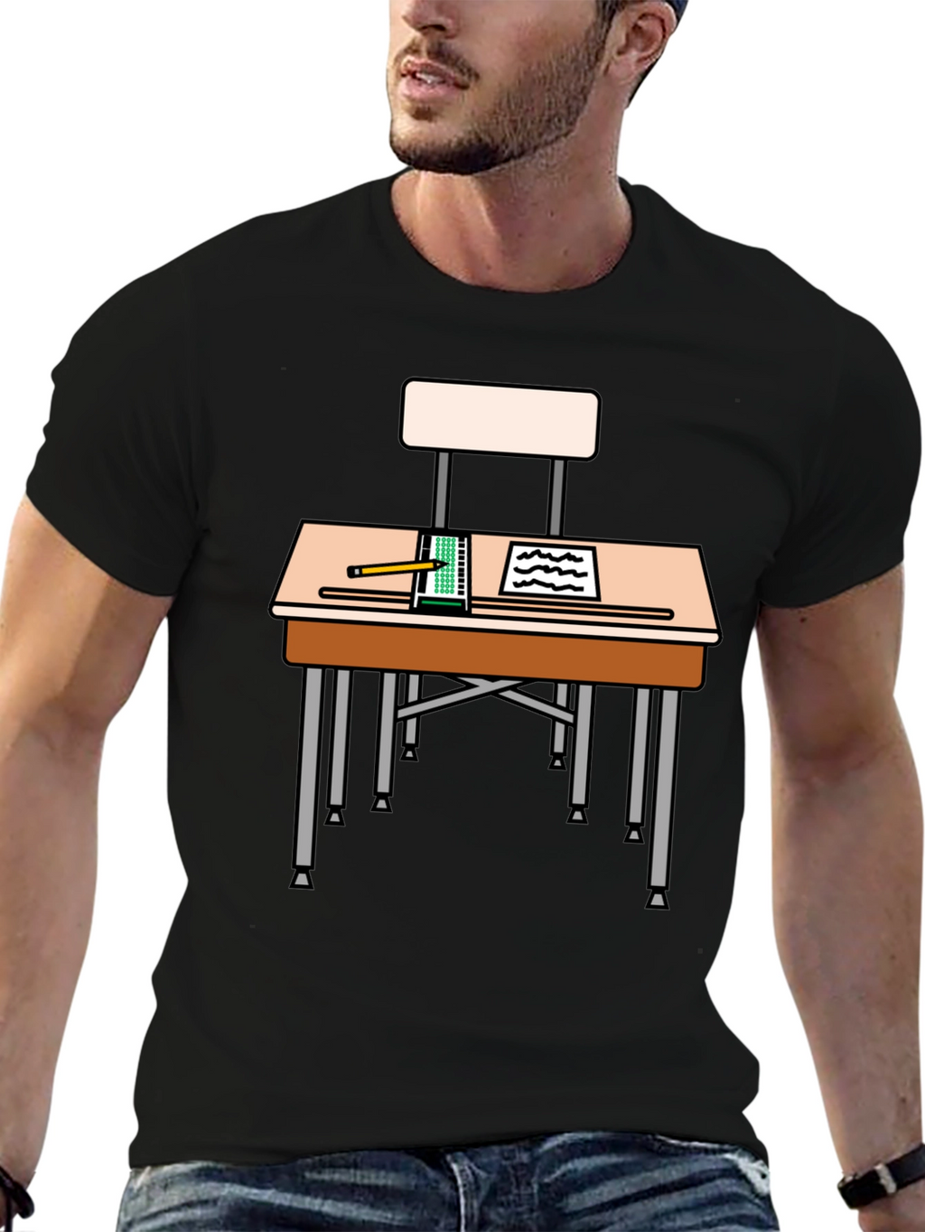 Student Desk Graphic T-Shirt - Back to School Style