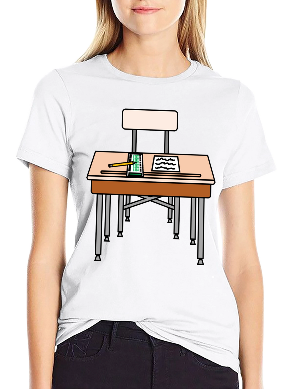 Student Desk Graphic T-Shirt - Back to School Style