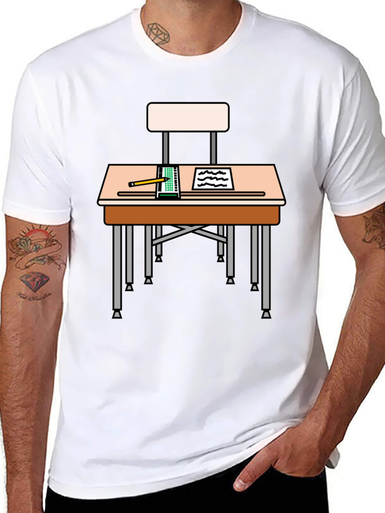 Student Desk Graphic T-Shirt - Back to School Style