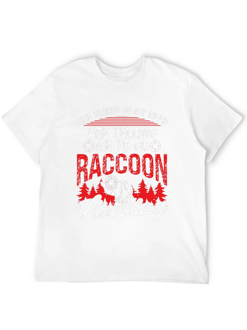 Raccoon Hunting Graphic Tee -  Funny Novelty Shirt