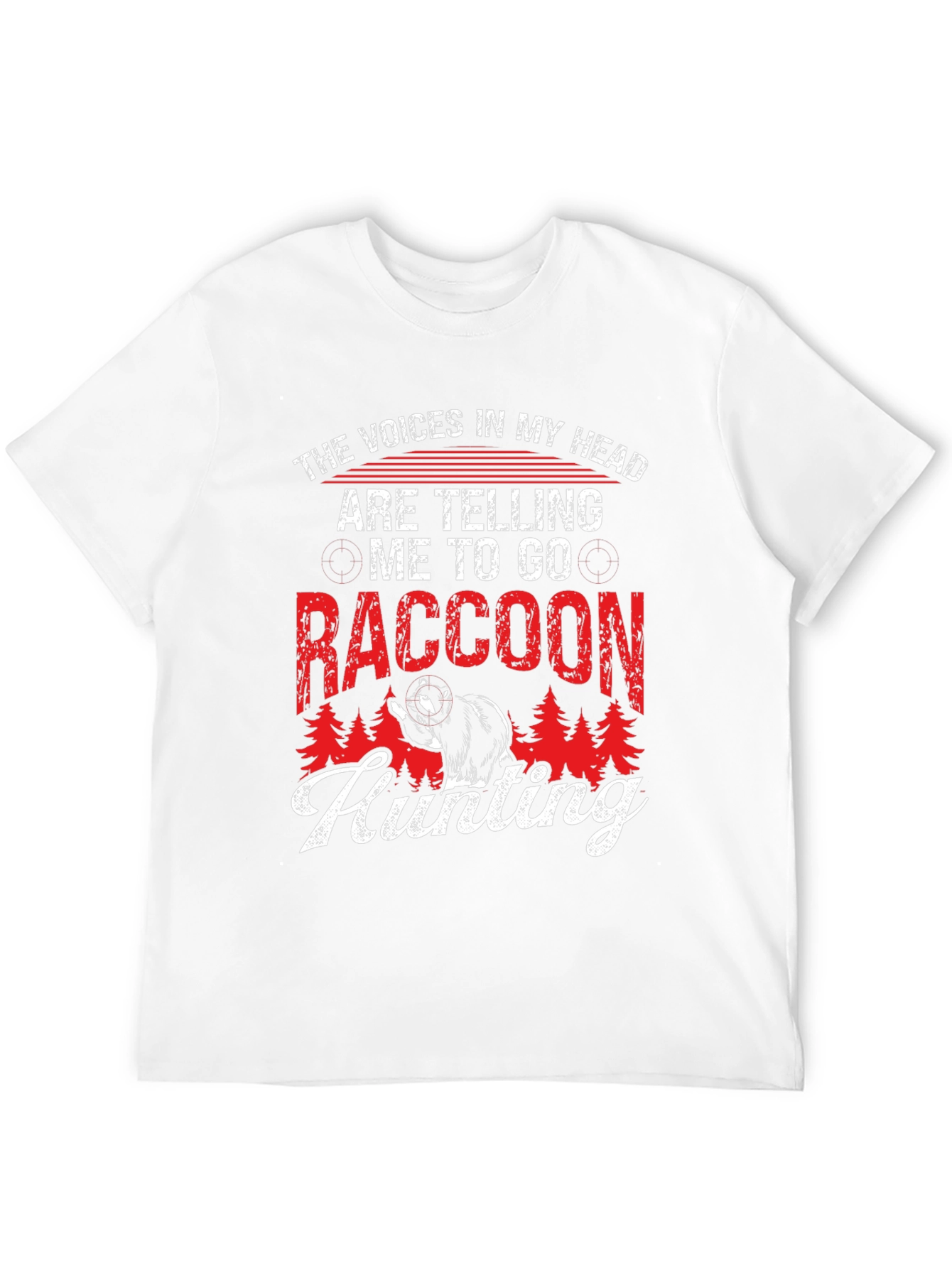 Raccoon Hunting Graphic Tee -  Funny Novelty Shirt