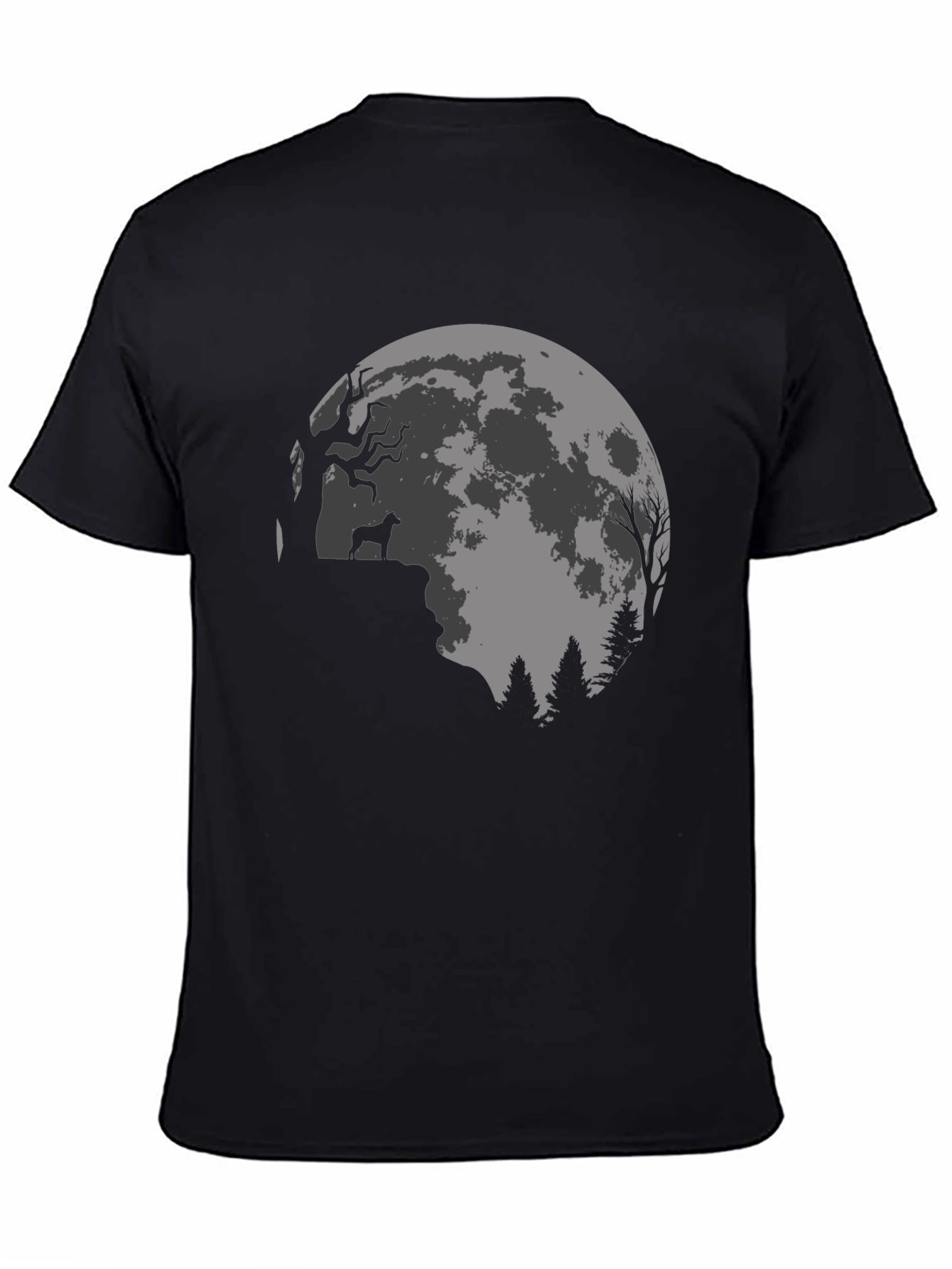 Wolf Moon Graphic Tee - Stylish Black T-Shirt