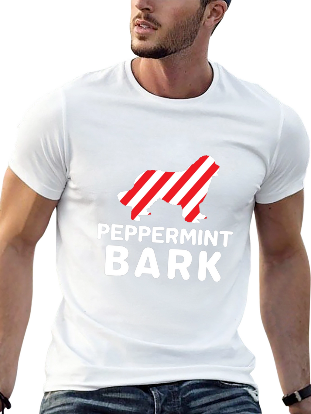 Peppermint Bark Dog Graphic T-Shirt - Black