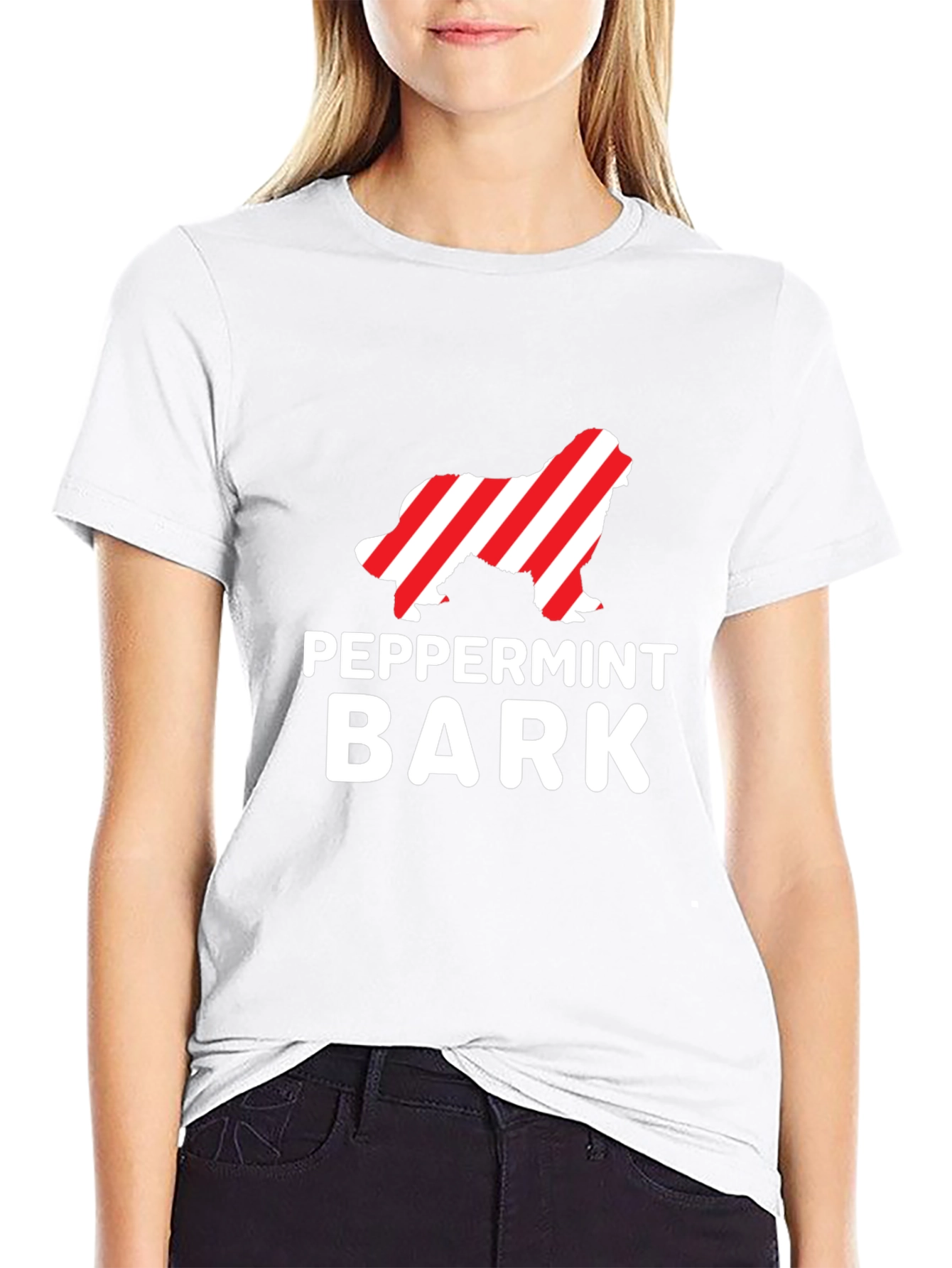Peppermint Bark Dog Graphic T-Shirt - Black