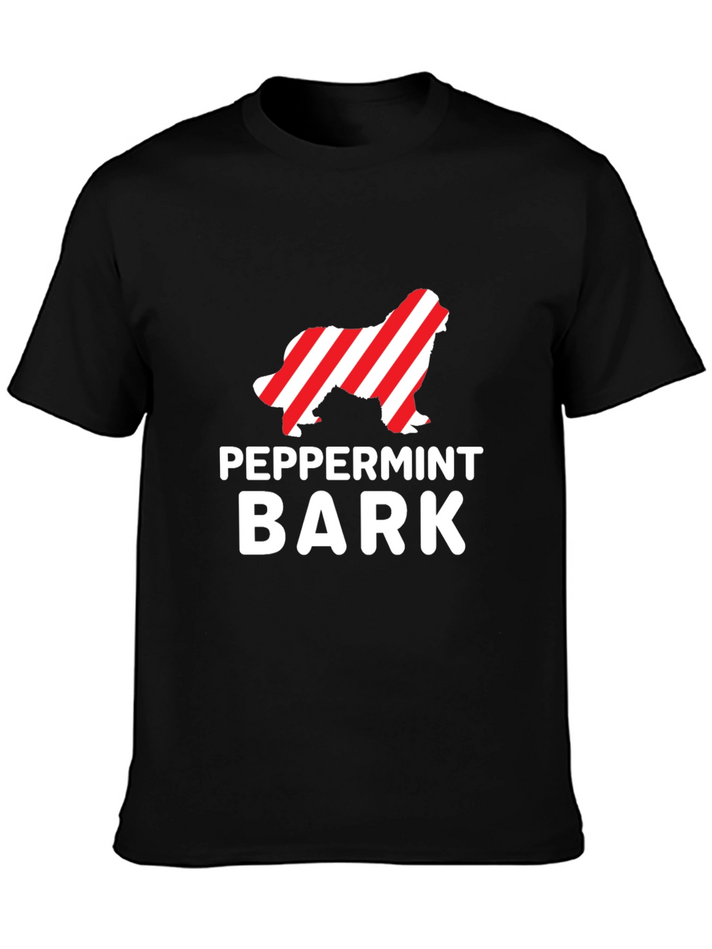 Peppermint Bark Dog Graphic T-Shirt - Black