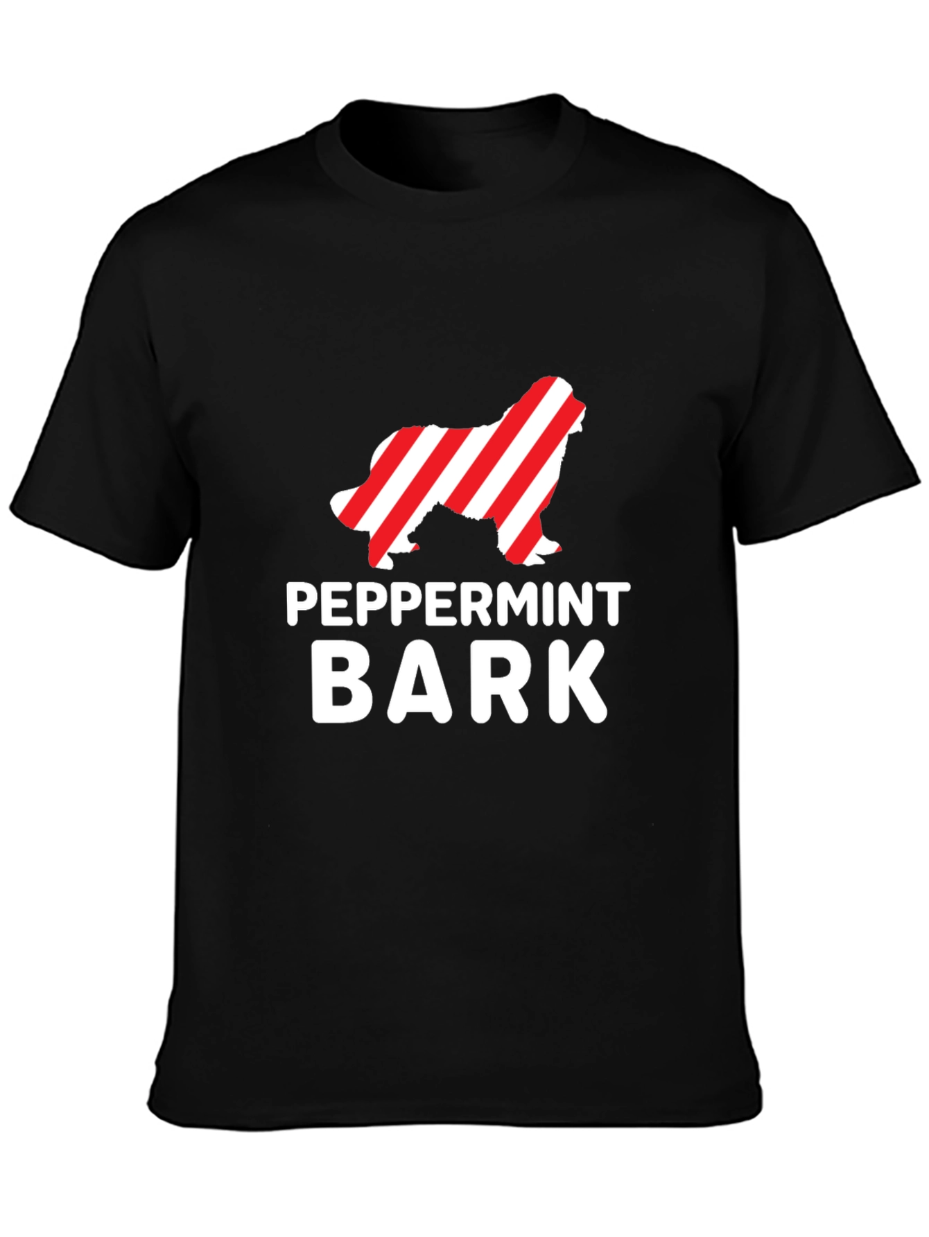 Peppermint Bark Dog Graphic T-Shirt - Black