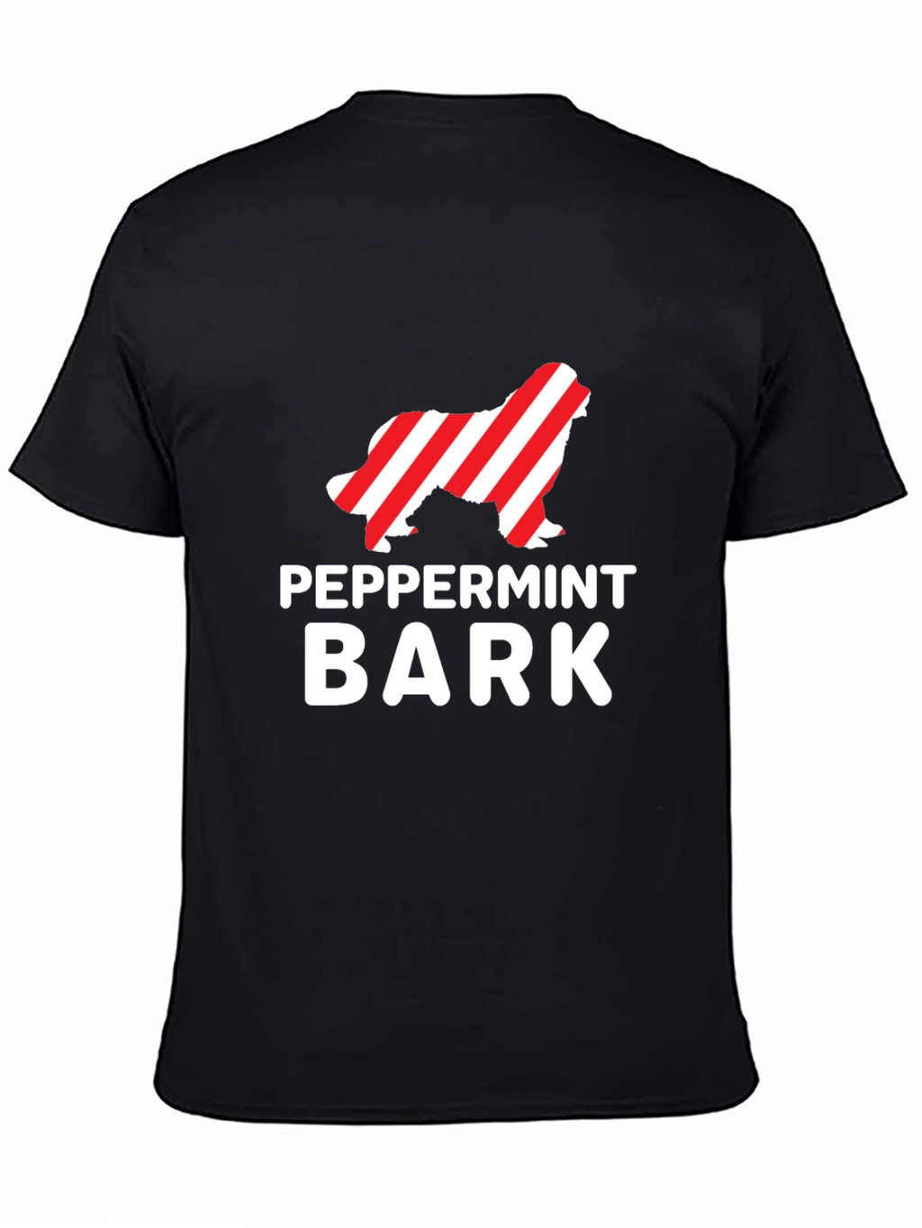 Peppermint Bark Dog Graphic T-Shirt - Black