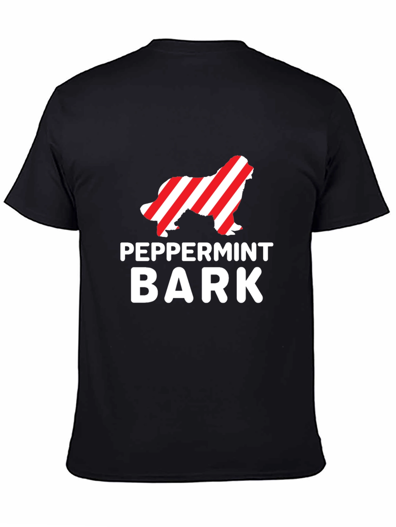 Peppermint Bark Dog Graphic T-Shirt - Black