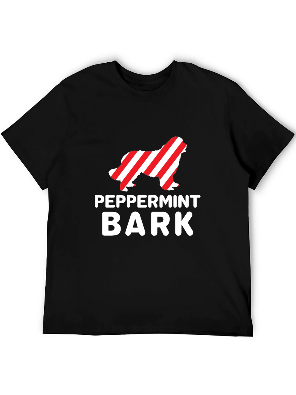Peppermint Bark Dog Graphic T-Shirt - Black