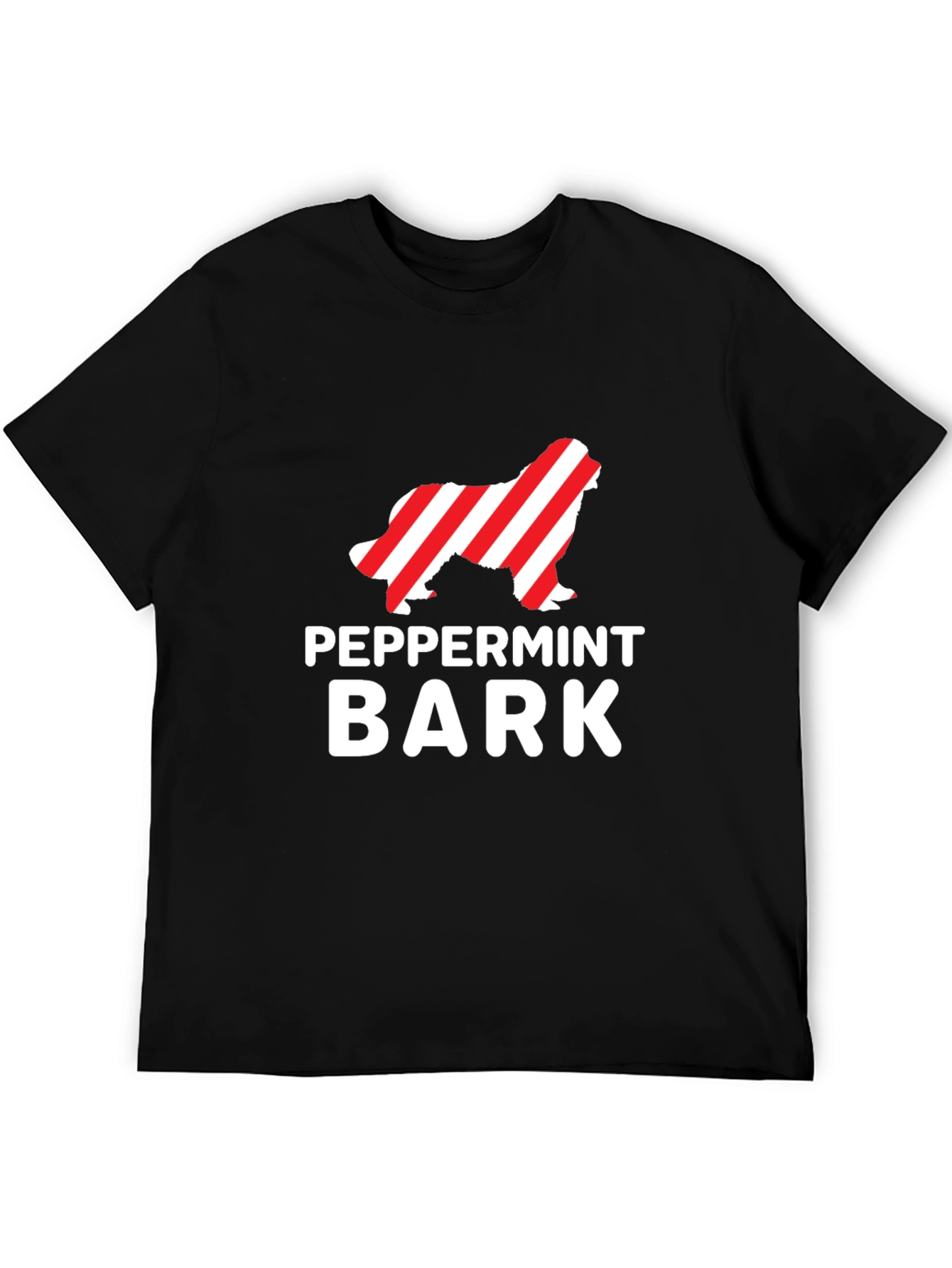 Peppermint Bark Dog Graphic T-Shirt - Black