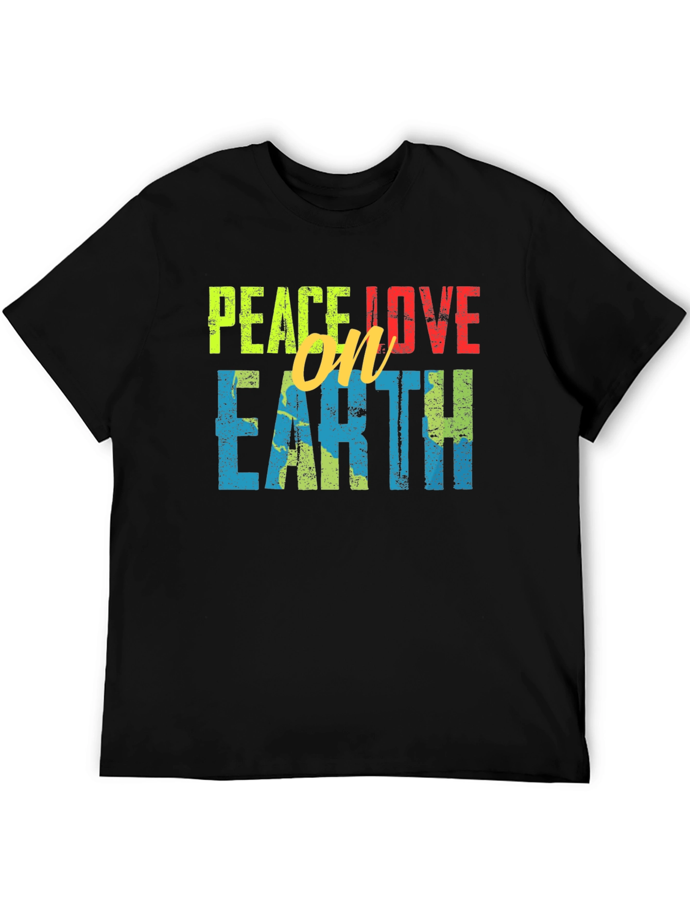 Peace Love on Earth T-Shirt - Black