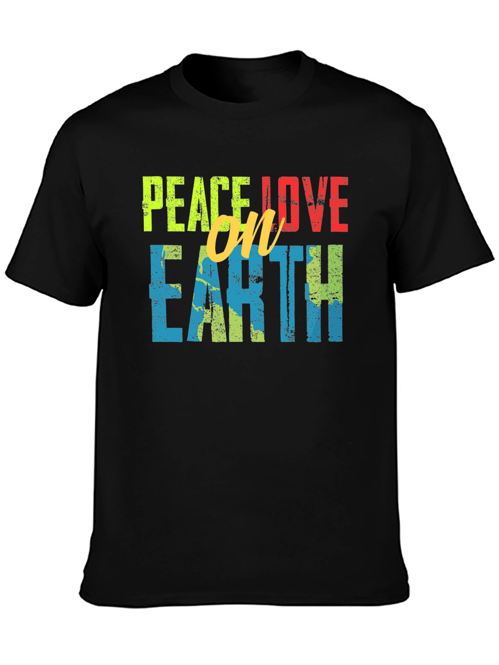Peace Love on Earth T-Shirt - Black